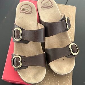 Dansko Dark Brown Slide Sandals